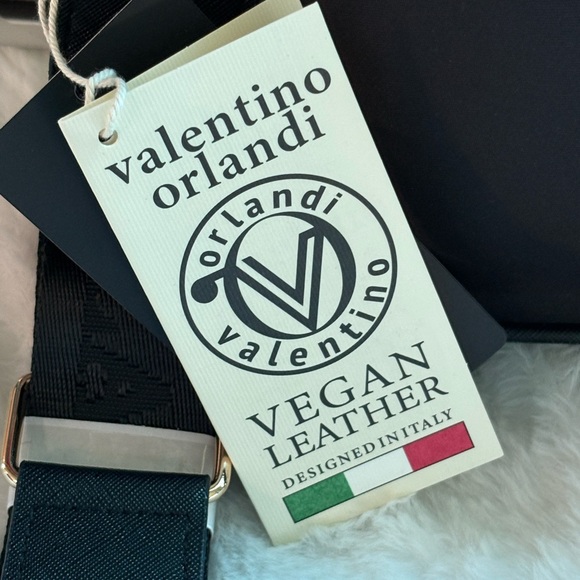 Valentino Orlandi Black Crossbody Bag with Gold Accents - Picture 2 of 8